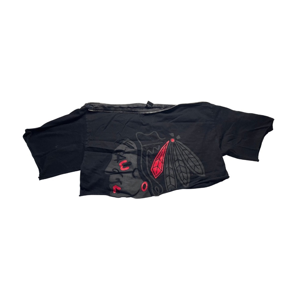 Black and Red Chicago Blackhawks Crop Top